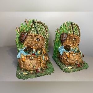 Retro Vintage Fishing Themed Bookends- Great Condition